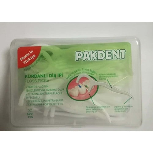 Pakdent Kürdanlı Diş İpi 50 Adet