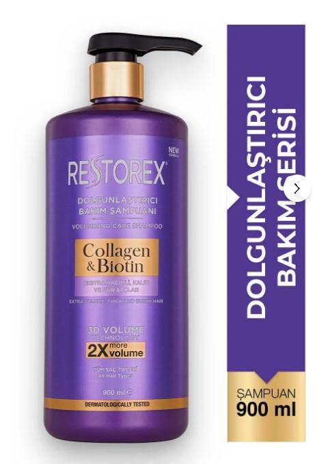 Restorex Collagen & Biotin Dolgunlaştırıcı Şampuan 900 Ml