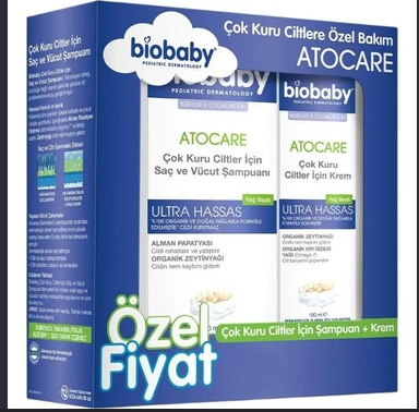 Biobaby Atocare Ultra Sensitive Şampuan 300 Ml ve Krem 100 Ml İkili Set Çok Kuru Ciltler İçin