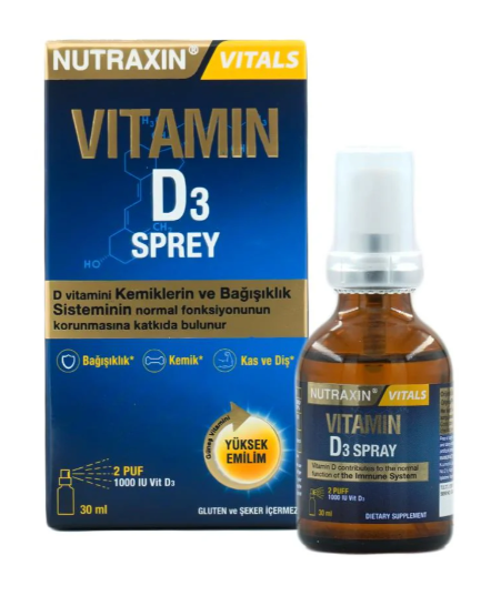 Nutraxin Vitamin D3 Sprey 1000 Iu 30 ml