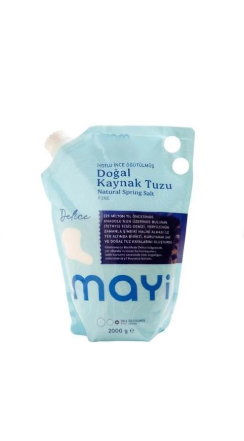 Mayi Doğal İyotlu Öğütülmüş İnce Kaynak Tuzu 2000 gr