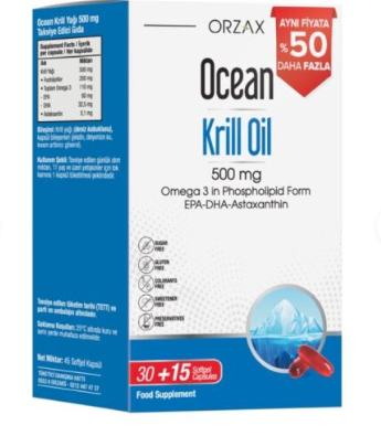 Orzax Ocean Krill Oil 30+15 Softgel
