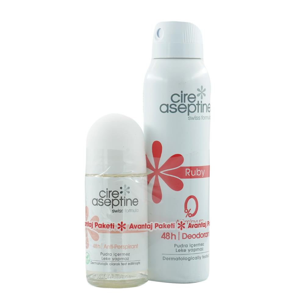 Cire Aseptine Deodorant Ruby 150 Ml + Soft Roll On Set