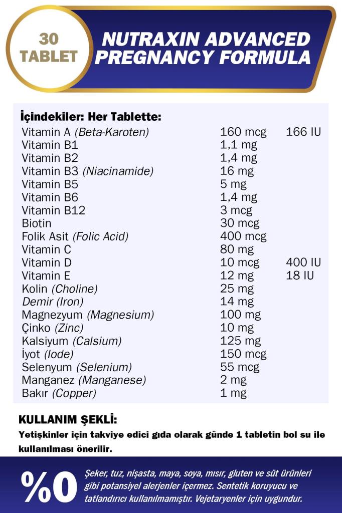 Nutraxin Advanced Pregnancy Formula 30 Tablet