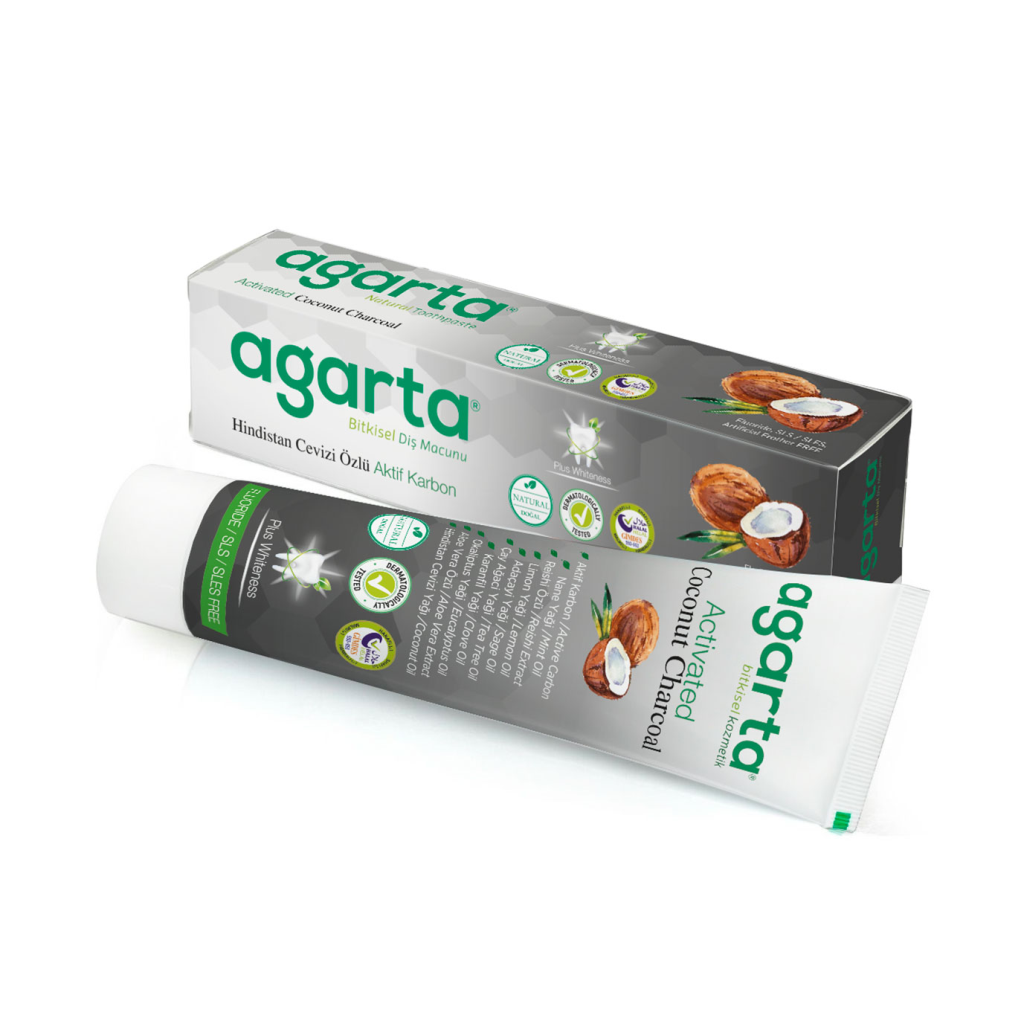 Agarta Doğal Hindistan Cevizi Özlü Aktif Karbon Diş Macunu 100 ml
