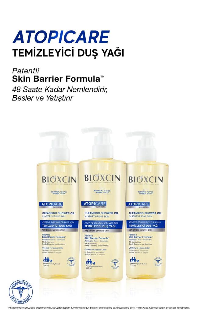 Bıoxcın Atopicare Atopiye Eğilimli Ciltler İçin Temizleyici Duş Yağı 500 Ml