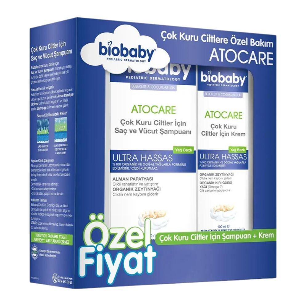 Biobaby Atocare Ultra Sensitive Shampoo 300ml and Cream 100ml Duo Set for Very Dry Skin