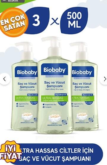 Bıobaby Saç ve Vücut Şampuanı 500 Ml 3 Al 2 Öde