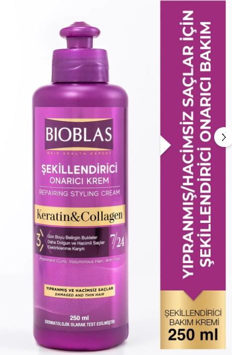 Bıoblas Keratin & Collagen Şekillendirici Onarıcı Krem 7/24 250 Ml