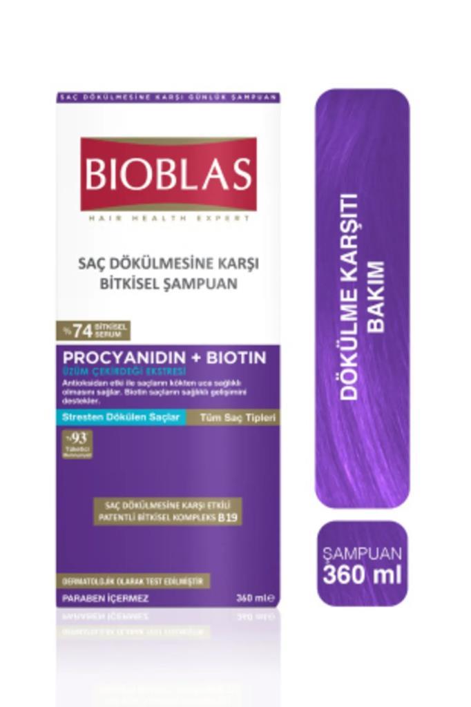 Bioblas Üzüm Çekirdeği Procyanidin Biotin Saç Dökülmesine Karşı Şampuan 360 Ml
