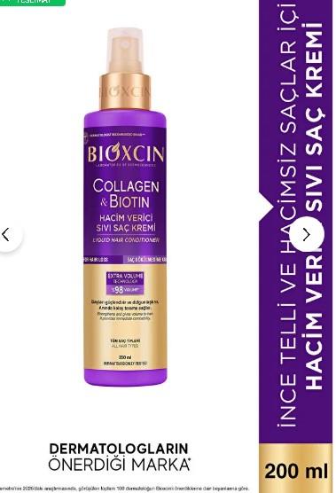 Bıoxcın Collagen & Bıotın Hacim Verici Sıvı Saç Kremi 200 Ml