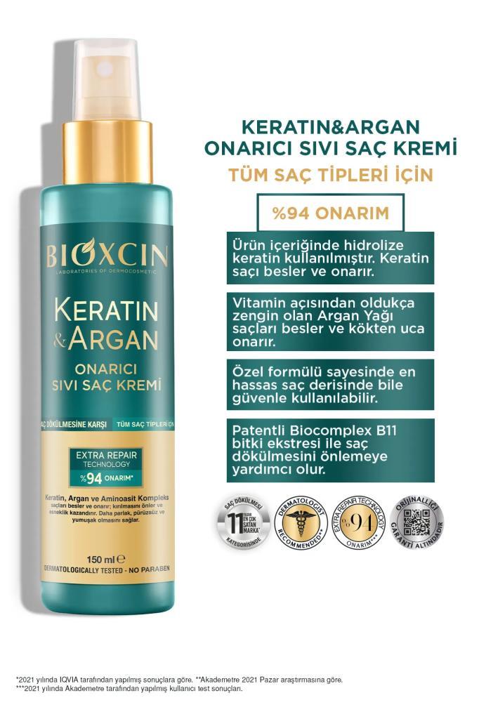 Bioxcin Keratin Argan Onarıcı Sıvı Saç Kremi 150 Ml