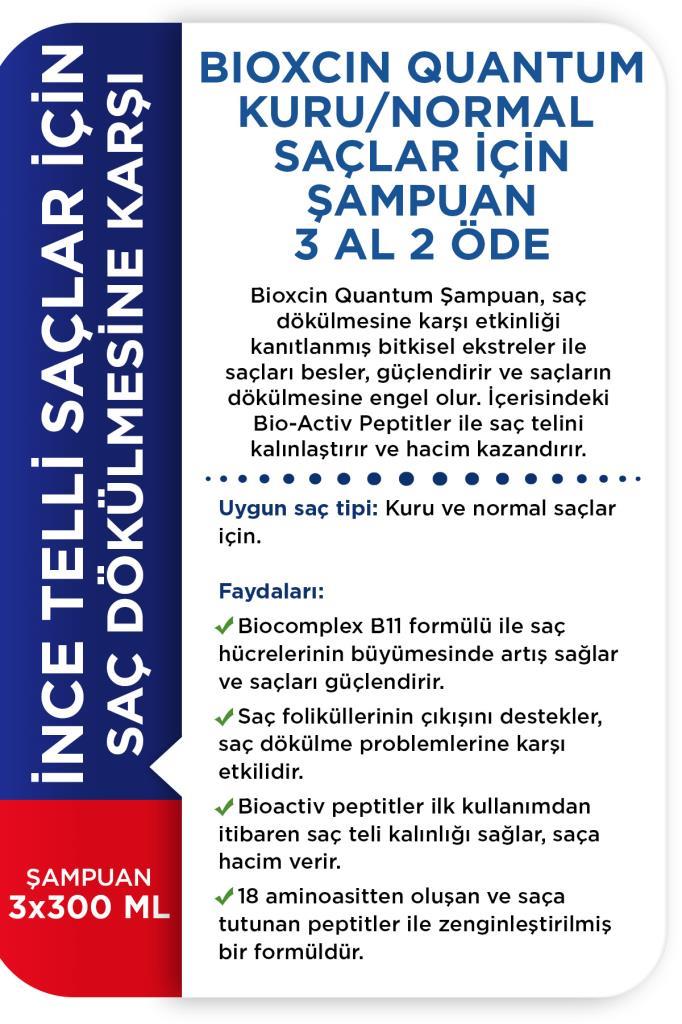 Bioxcin Quantum Dry Normal Shampoo, Buy 3 Get 2 Free