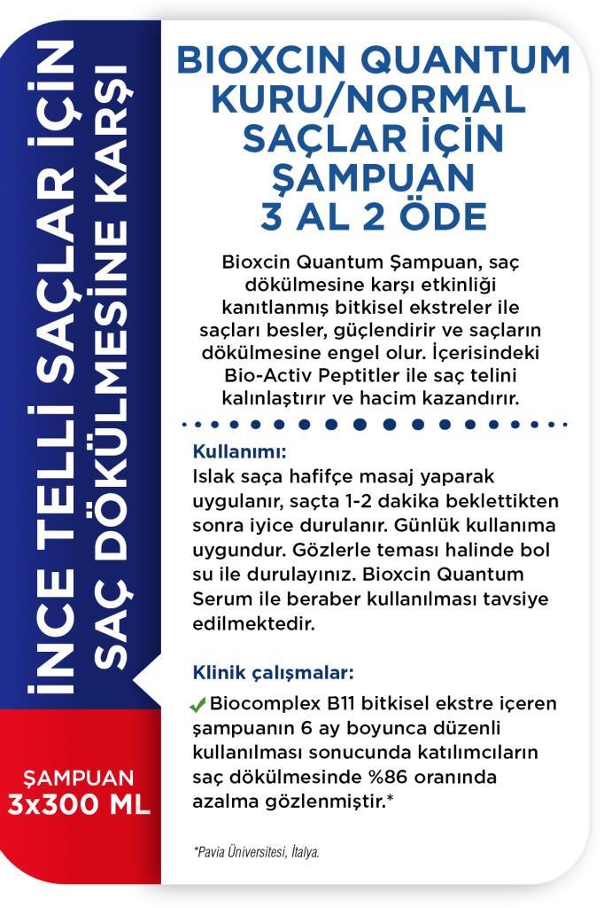 Bioxcin Quantum Dry Normal Shampoo, Buy 3 Get 2 Free