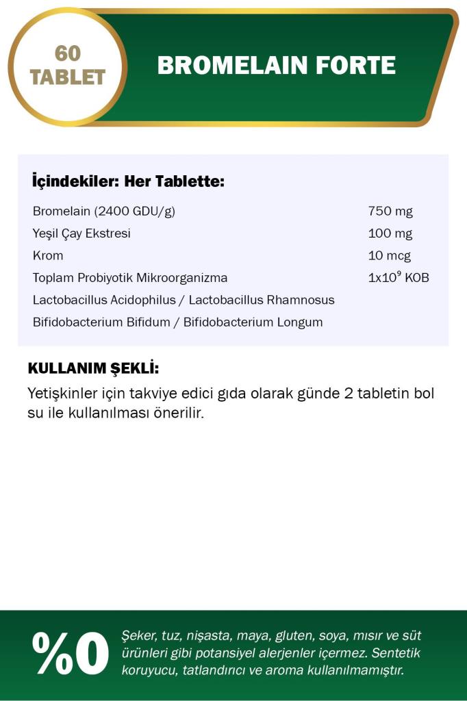 Nutraxin Bromelain Forte 60 Tablet 750 Mg