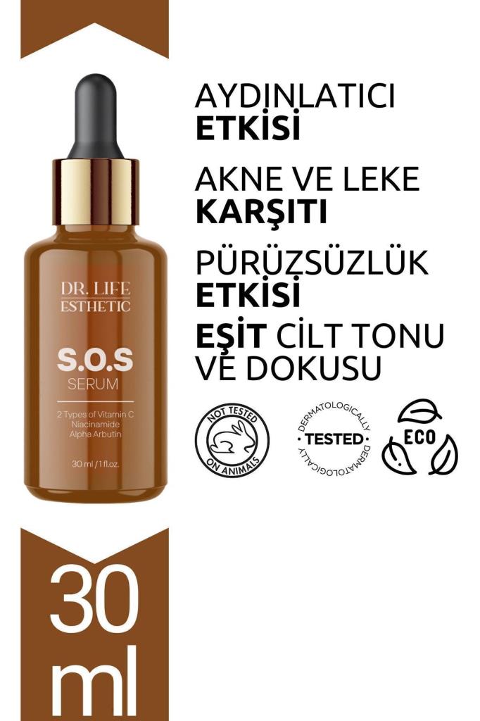 Dr. Life Esthetic C Vitamini Arbutin Leke & Akne Karşıtı Bariyer Onarıcı Yenileyici Serum S.O.S 30 Ml