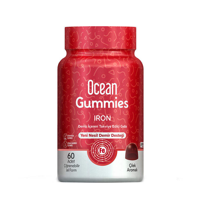 Orzax Ocean Gummies İron Yeni Nesil Demir Desteği 60 Adet Çiğnenebilir Jel Form
