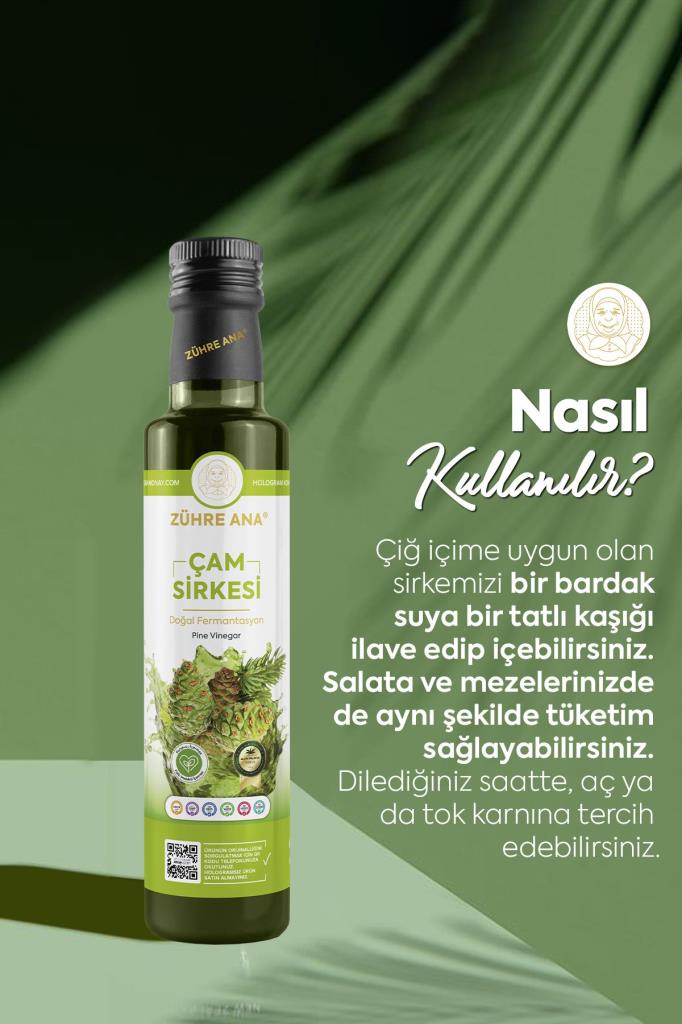 Zühre Ana Çam Sirkesi Doğal Fermantasyon 500 Ml