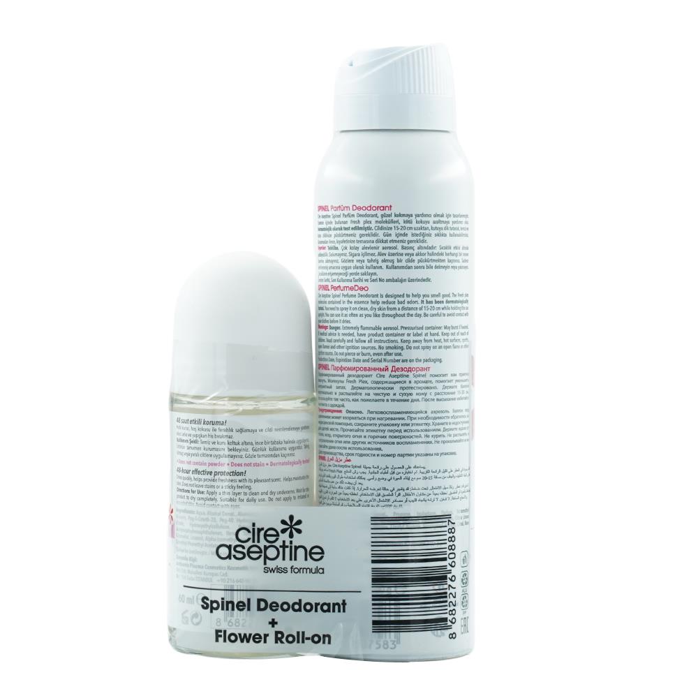 Cire Aseptine Deodorant Spinel 150 Ml + Flower Roll On Set
