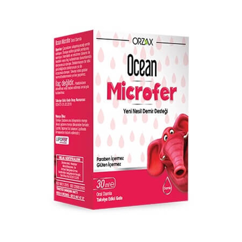 Orzax Ocean Microfer Yeni Nesil Demir Desteği Damla 30 Ml