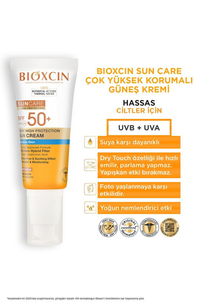 Bioxcin Hassas Ciltler İçin Çok Yüksek Korumalı Güneş Kremi 50 SPF 50 Ml