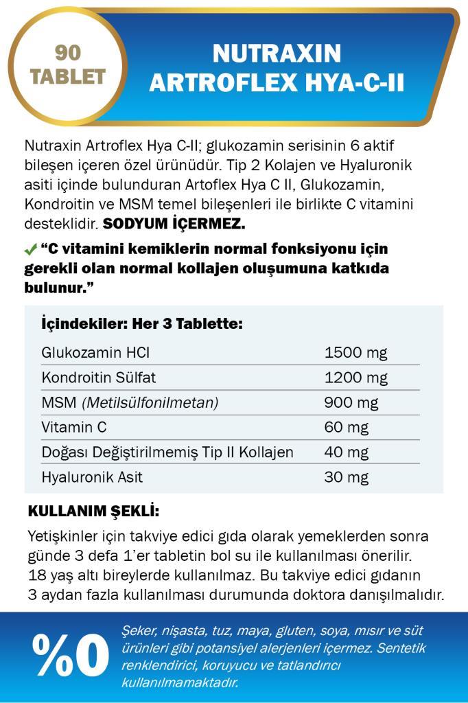 Nutraxin Artroflex Hya C II Collagen 90 Tablet