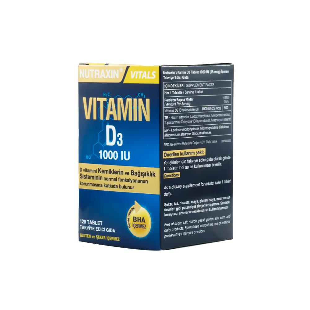 Nutraxin D3 Vitamin 25 Mcg 1000 IU 120 Tablet