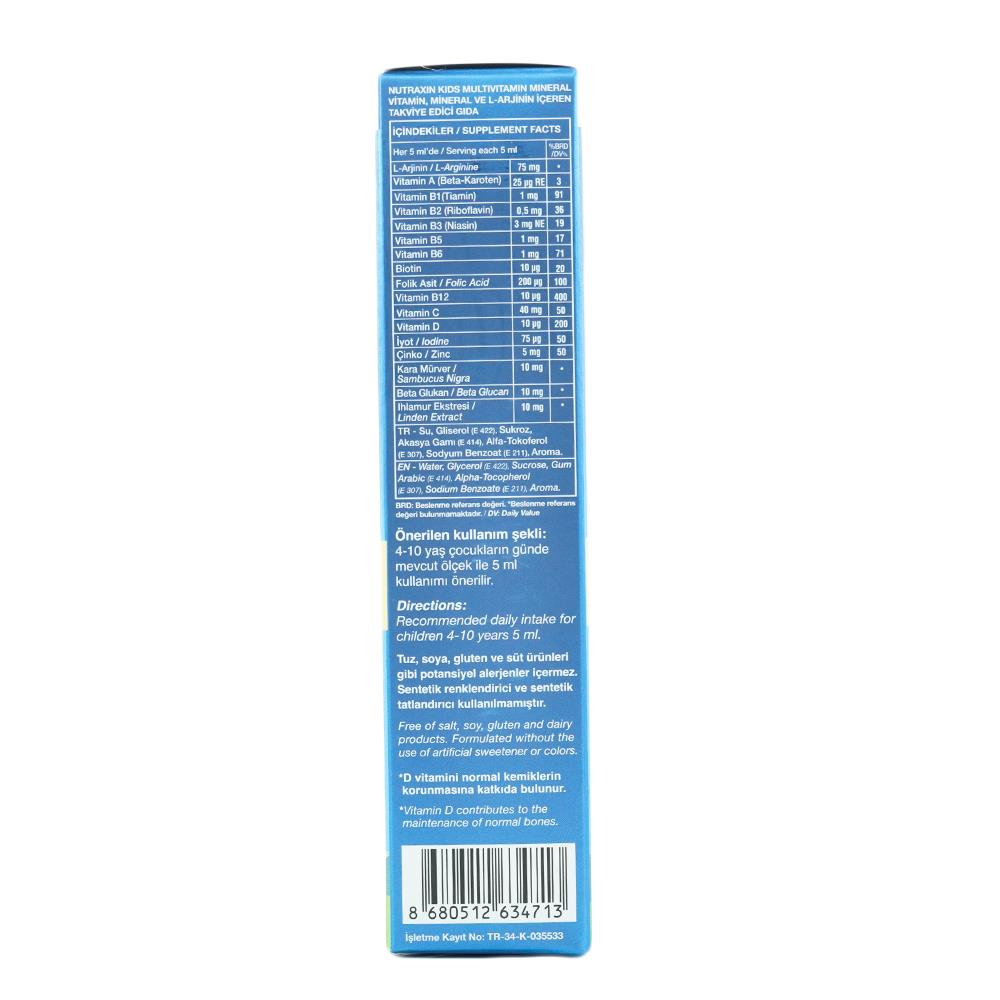 Nutraxin Kids Multivitamin Mineral Şurup 150 Ml