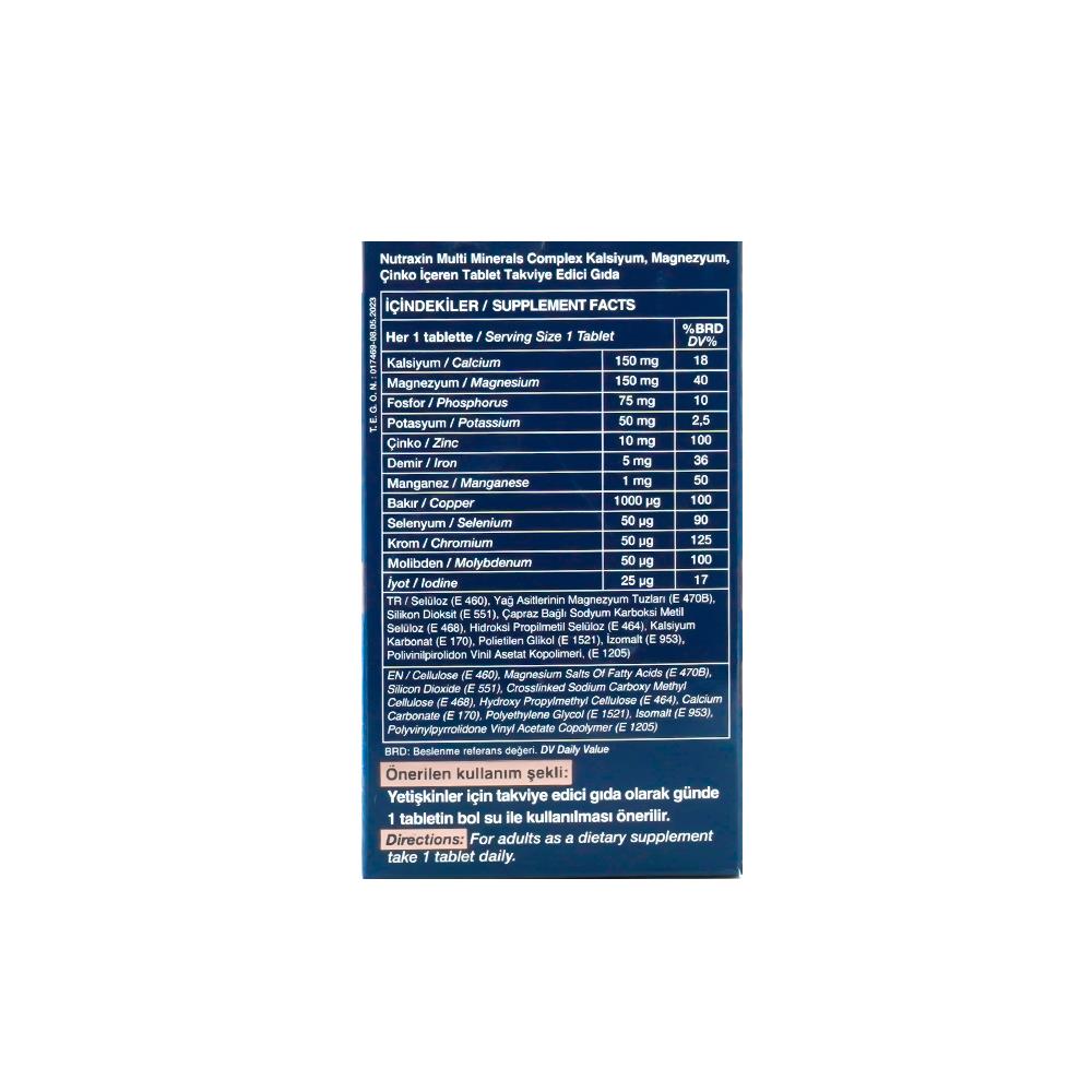 Nutraxin Multimineral Complex 60 Tablets