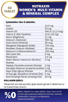 Nutraxin Multivitamin for Women, 60 Tablets