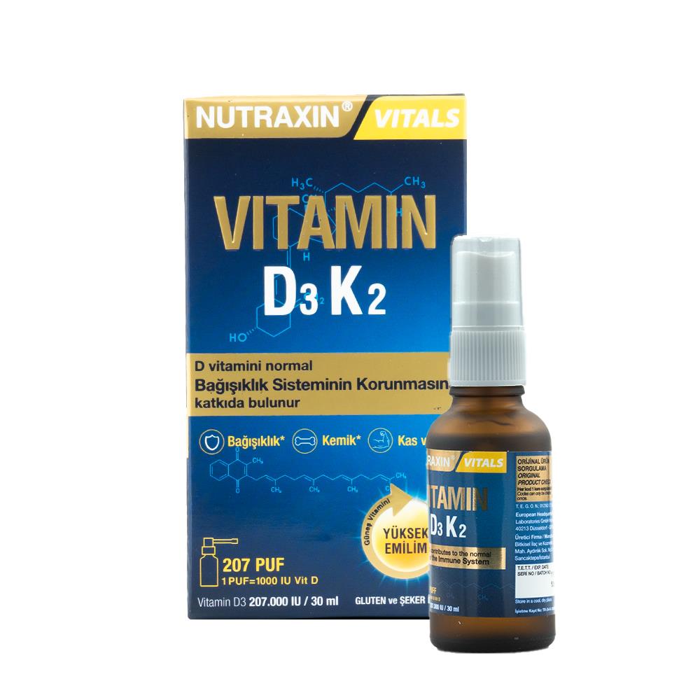 Nutraxin Vitamin D3 K2 Yüksek Emilim 30 Ml – Yeşil Pazar