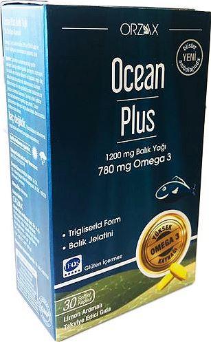 Orzax Ocean Plus Omega 3 Balık Yağı Limon 30 Softjel Kapsül