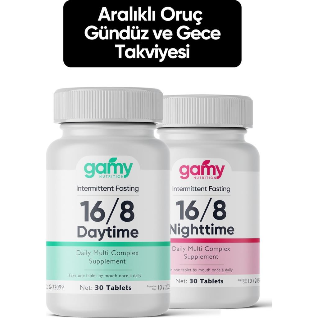 OUTLET Gamy 16/8 Aralikli Oruç Gündüz & Gece 30+30 Tablet SKT 2025-10-31 İADESİ YOKTUR