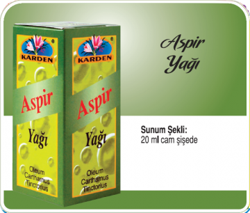 OUTLET Karden Aspir Yagi 20 ml Yalanci Safran Otu Yagi SKT 2024-12-31 İADESİ YOKTUR