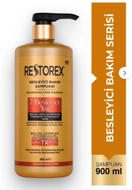 Restorex 7 Besleyici Yağ Şampuanı 900 Ml