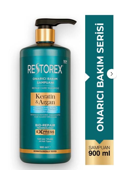 Restorex Keratin & Argan Onarıcı Şampuan 900 Ml