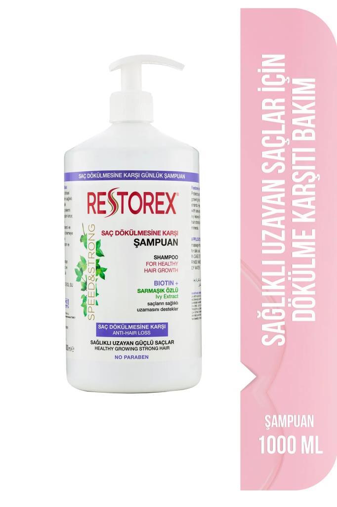 Restorex Speed Strong Saç Dökülmesine Karşı Biotin Sarmaşık Şampuan 1000 Ml
