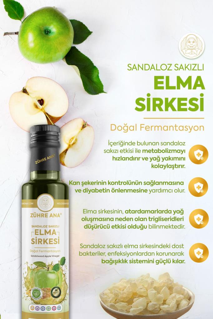 Zühre Ana Sandaloz Sakızlı Elma Sirkesi Doğal Fermantasyon 500 Ml