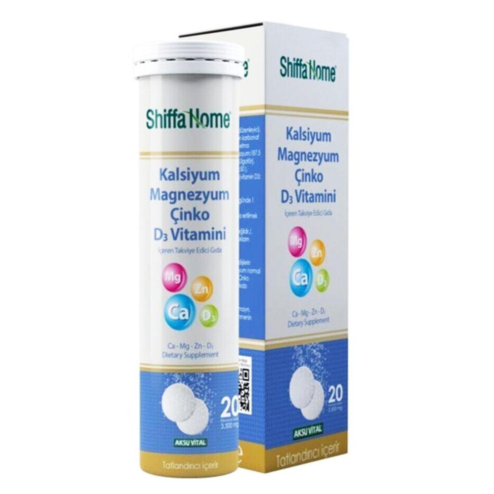 Shiffa Home Calcium Magnesium Zinc Vitamin D3 20 Tablets