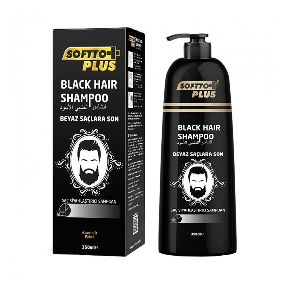 Softto Plus Black Hair Şampuan 350 ml siyahlaştırıcı – Yeşil Pazar