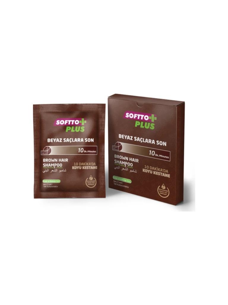 Softto Plus Brown Hair Şampuan 25 Ml 10 Adet