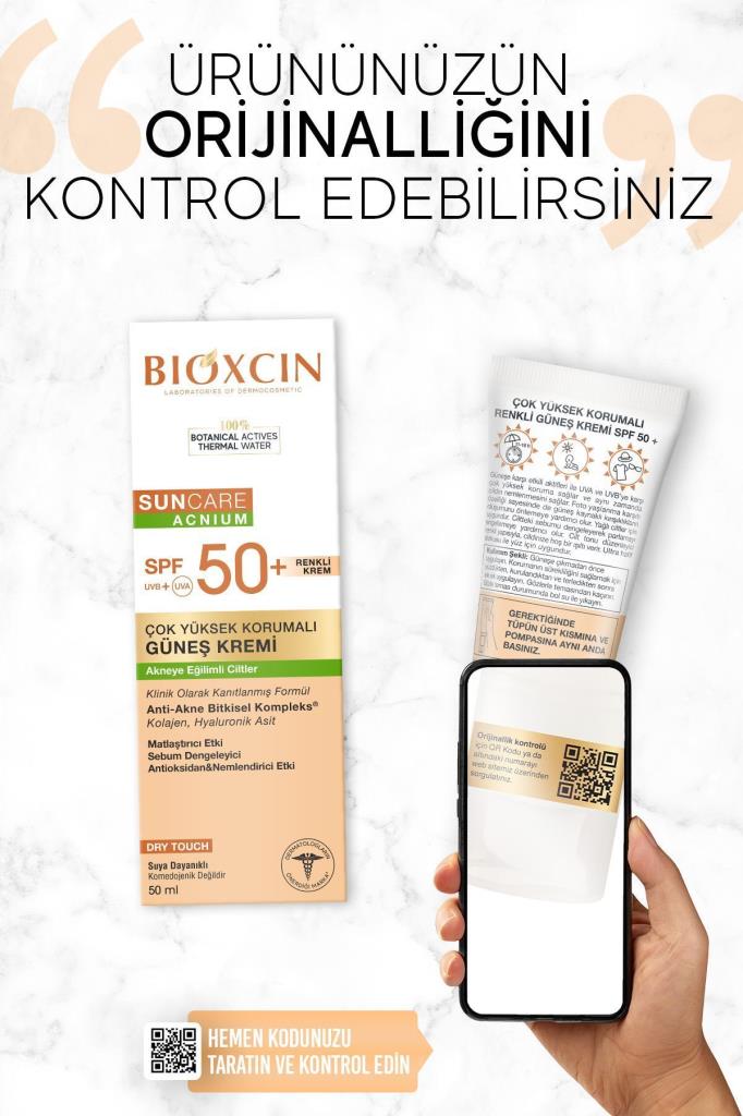 Bioxcin Sun Care Akneye Eğilimli Ciltler Için Renkli Güneş Kremi 50 Spf