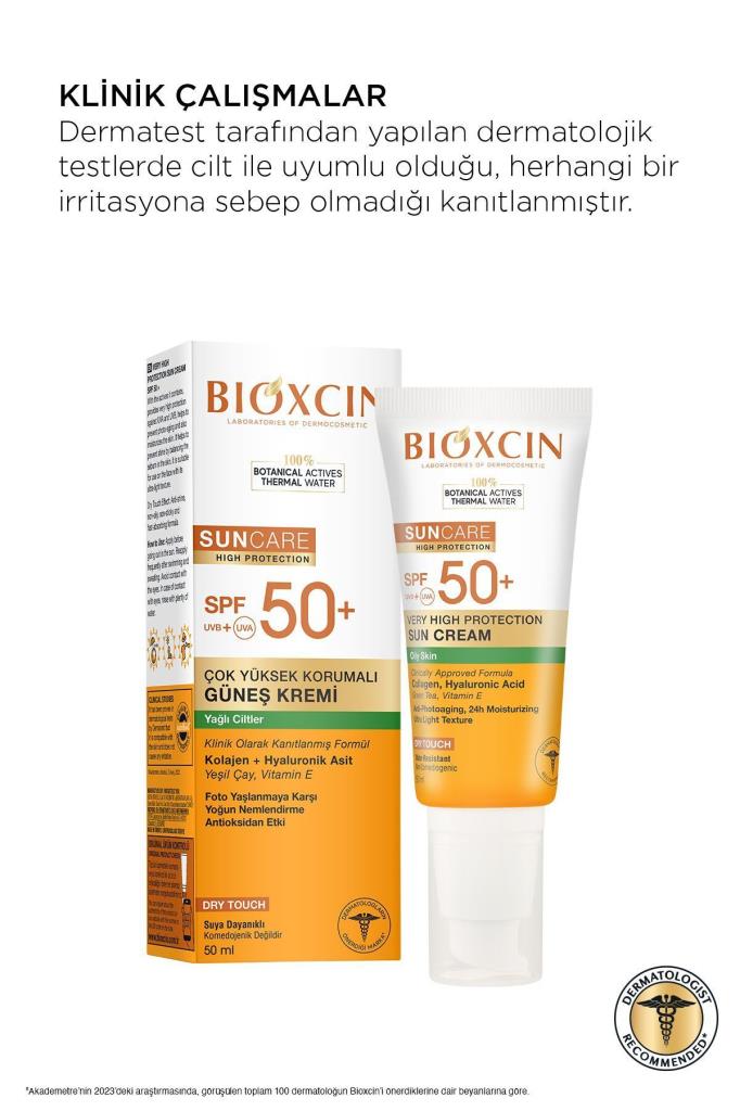 Bioxcin Sun Care Çok Yüksek Korumalı Yağlı Ciltler Için Güneş Kremi Spf 50+ 50 ml