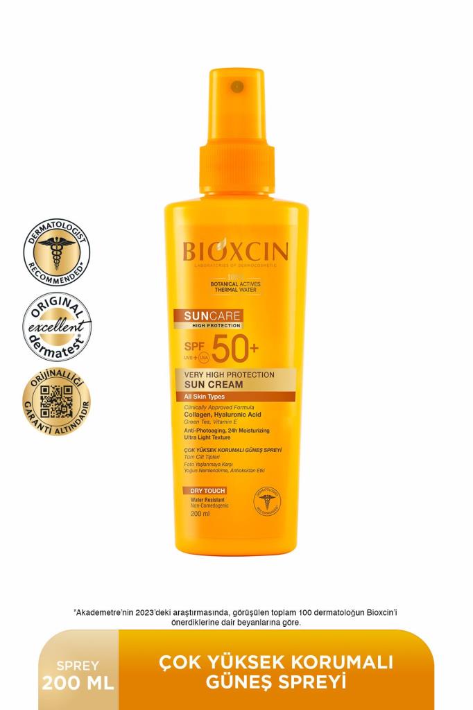 Bioxcin Sun Care Spf 50 Yüz Güneş Kremi 50 ml Kuru ve Normal Cilt + Vücut Güneş Spreyi 200 Ml