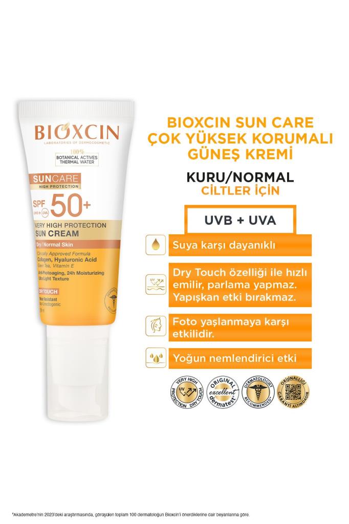 Bioxcin Sun Care Spf 50 Yüz Güneş Kremi 50 ml Kuru ve Normal Cilt + Vücut Güneş Spreyi 200 Ml