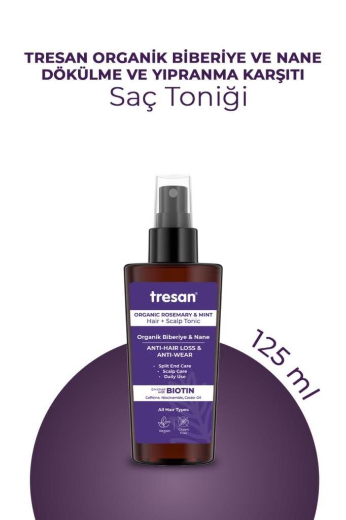 Tresan Organik Biberiye & Nane Dökülme ve Yıpranma Karşıtı Saç Toniği 125 ml