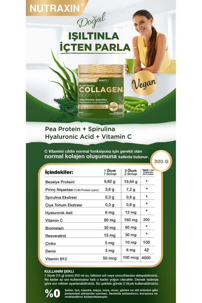 Nutraxin Vegan Kolajen Booster 300 Gr