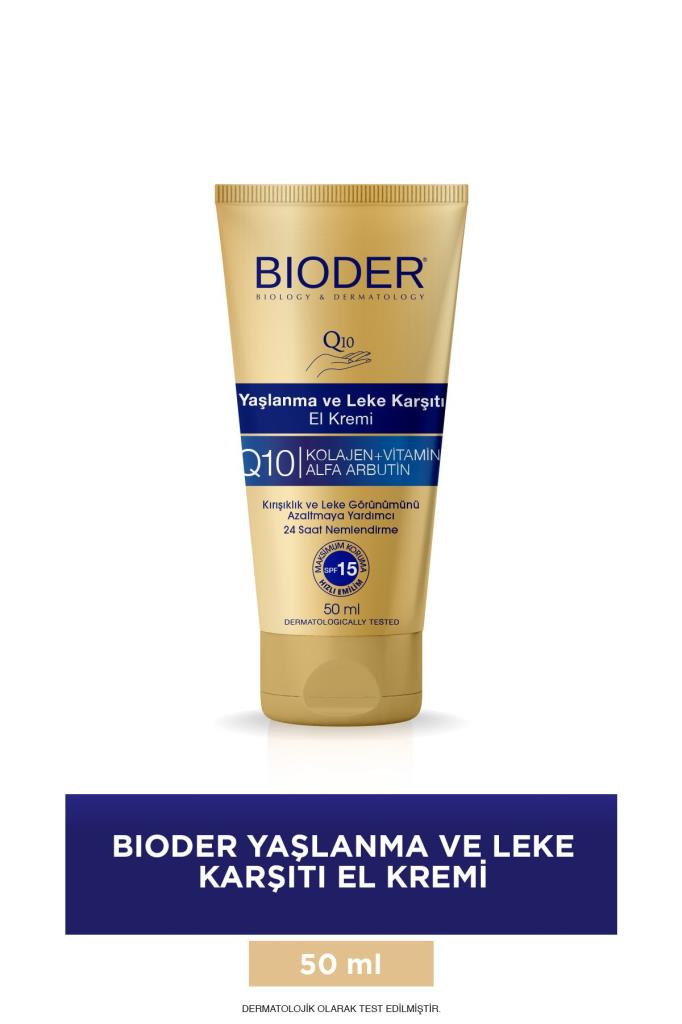 Bıoder Yaşlanma Kırışıklık ve Leke Karşıtı El Kremi SPF 15 50 Ml