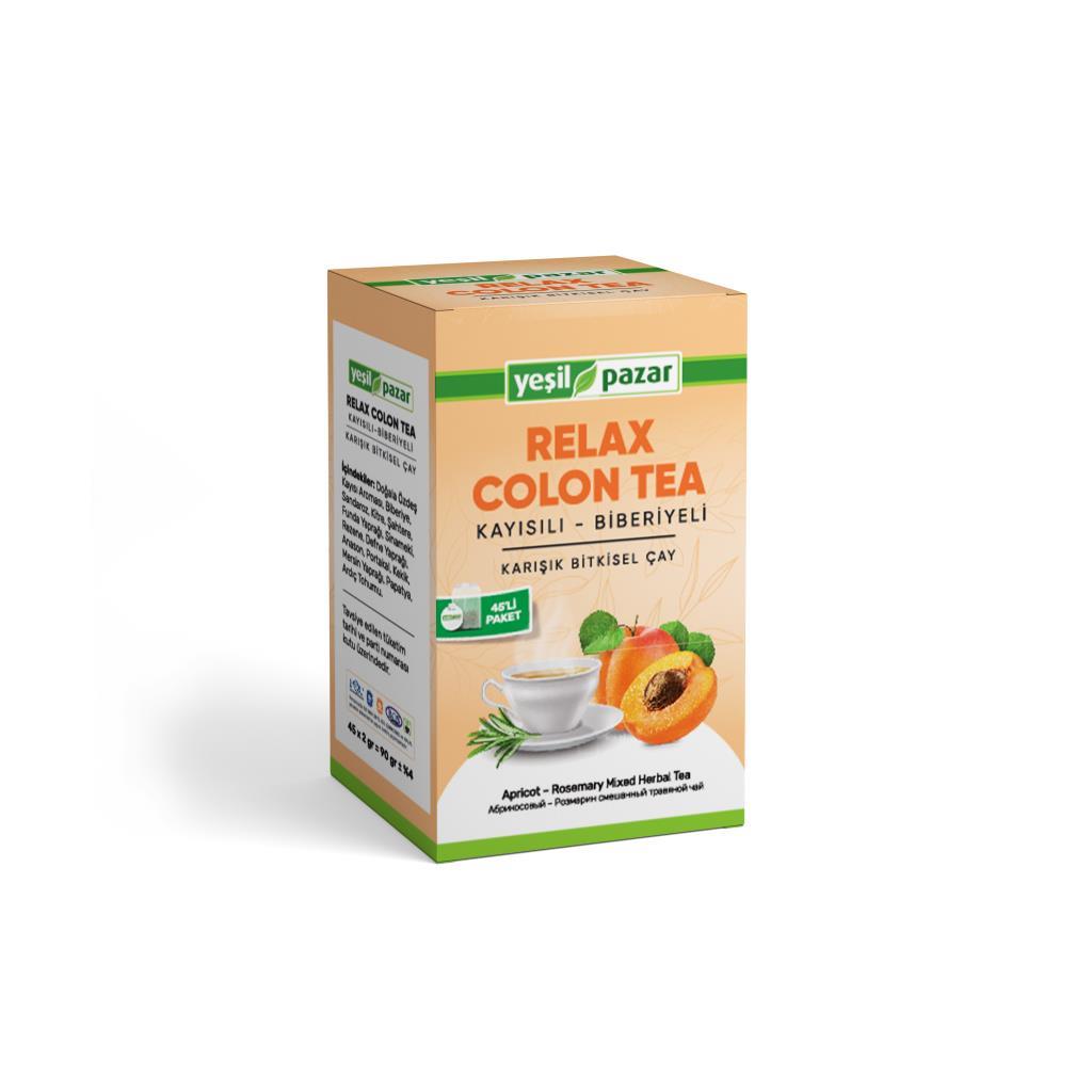 Yeşil Pazar Kayısılı Biberiyeli Relax Colon Tea 45 Poşet Çay