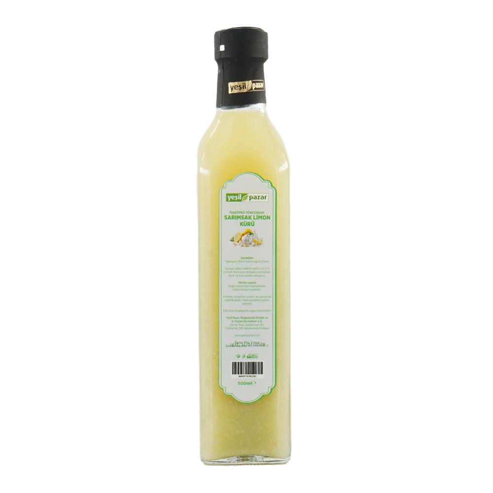 Yeşil Pazar Taşköprü Yöresinden Sarimsak Limon Kürü 500 ML